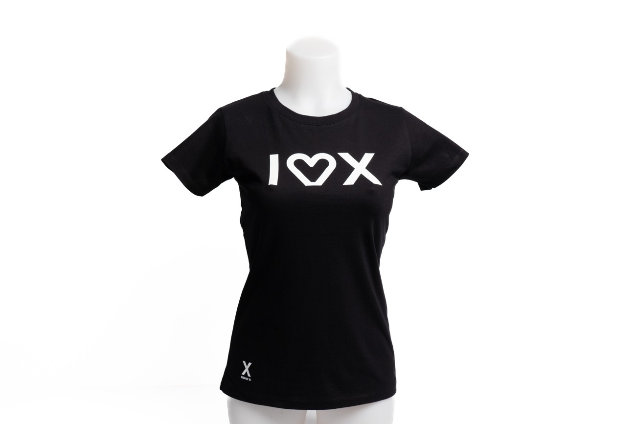 Triko dámské černé s potiskem I love X